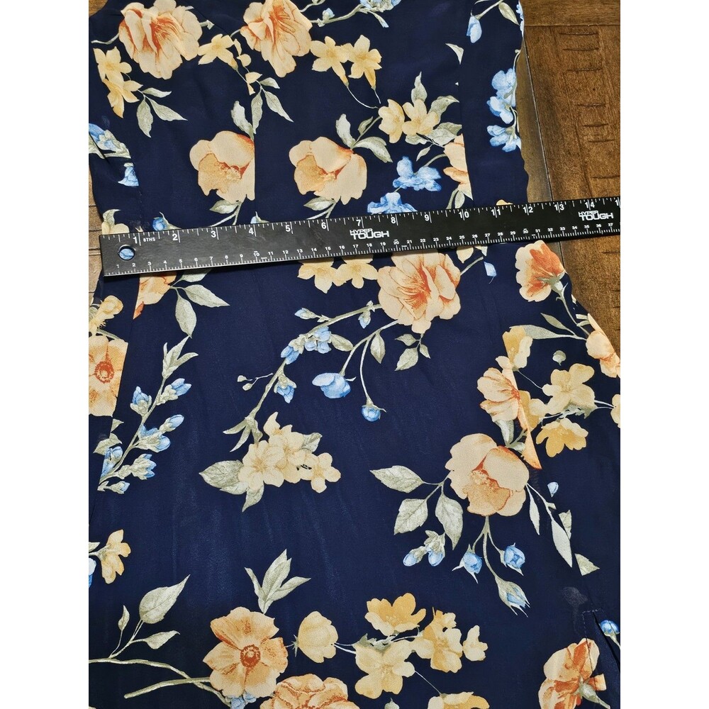 LULUS Remarkable Arrival Navy Blue Floral Sleeveless Maxi Dress Size XS New Flaw - Picture 9 of 13